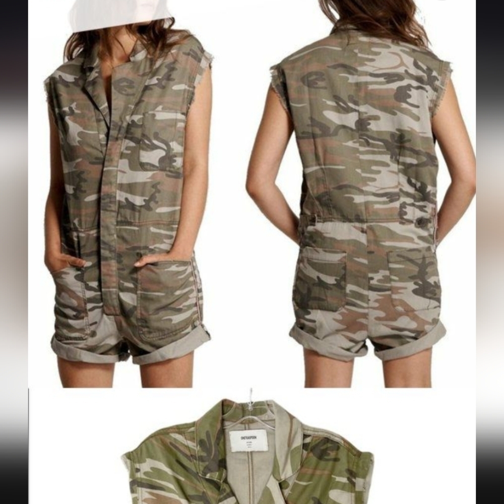 One Teaspoon Womens Camo Safari Bandit Romper ~ 100% Cotton ~  Pockets